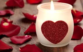 rose petals and candle