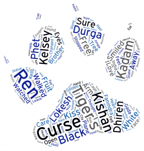 Word Art for Colleen Houck's book, TIGER'S CURSE